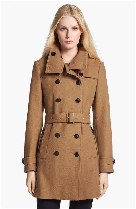 burberry brit wool coat women's|Burberry wool trench coat.